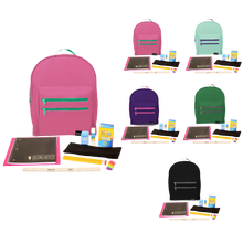 Wholesale Student Essentials Kit (24 Items per Kit) in 16'' Assorted Classic Backpack